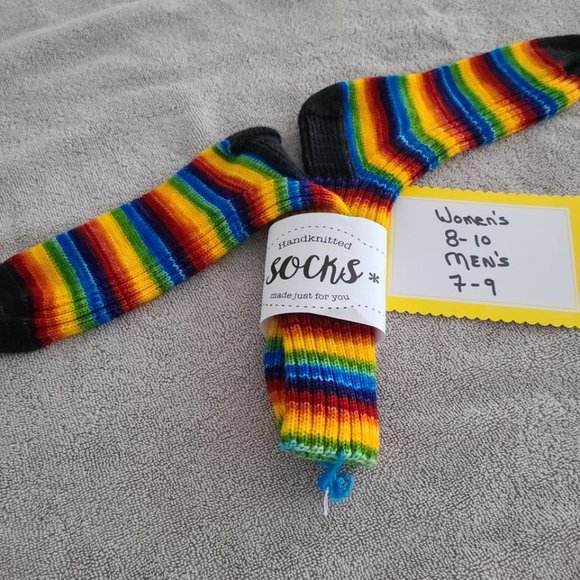 Hand knitted Socks Women 8-10 Men 7-9 - Picture 6 of 16